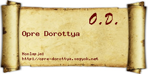 Opre Dorottya névjegykártya
